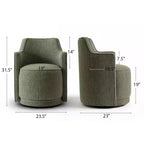Lot de 2 chaises de salle à manger pivotantes modernes, fauteuils baquets rembourrés avec rotation à 360°, chaises d'appoint pour salle à manger ou salon-Panipeachy