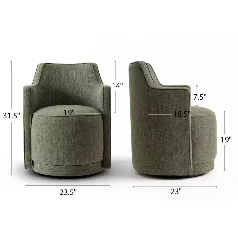 Lot de 2 chaises de salle à manger pivotantes modernes, fauteuils baquets rembourrés avec rotation à 360°, chaises d'appoint pour salle à manger ou salon-Panipeachy