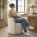 Lot de 2 chaises de salle à manger pivotantes modernes, fauteuils baquets rembourrés avec rotation à 360°, chaises d'appoint pour salle à manger ou salon-Panipeachy