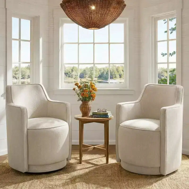 Lot de 2 chaises de salle à manger pivotantes modernes, fauteuils baquets rembourrés avec rotation à 360°, chaises d'appoint pour salle à manger ou salon-Panipeachy