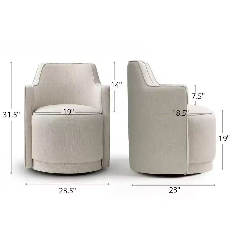 Lot de 2 chaises de salle à manger pivotantes modernes, fauteuils baquets rembourrés avec rotation à 360°, chaises d'appoint pour salle à manger ou salon-Panipeachy