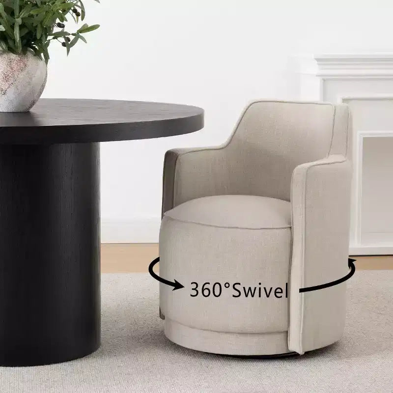 Lot de 2 chaises de salle à manger pivotantes modernes, fauteuils baquets rembourrés avec rotation à 360°, chaises d'appoint pour salle à manger ou salon-Panipeachy