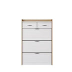 Meuble à chaussures chêne blanc 1250 avec 3 portes et 2 tiroirs