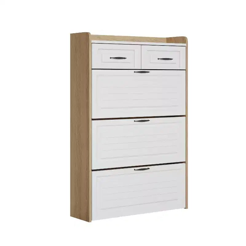 Meuble à chaussures chêne blanc 1250 avec 3 portes et 2 tiroirs