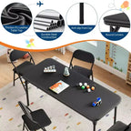 Ensemble table et 4 chaises pliantes pour enfants, pliable avec espace de rangement, ensemble table et chaises pour tout-petits pour salle à manger, maternelle et salle de classe