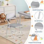 Ensemble table et 4 chaises pliantes pour enfants, pliable avec espace de rangement, ensemble table et chaises pour tout-petits pour salle à manger, maternelle et salle de classe