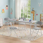 Ensemble table et 4 chaises pliantes pour enfants, pliable avec espace de rangement, ensemble table et chaises pour tout-petits pour salle à manger, maternelle et salle de classe
