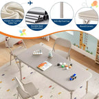 Ensemble table et 4 chaises pliantes pour enfants, pliable avec espace de rangement, ensemble table et chaises pour tout-petits pour salle à manger, maternelle et salle de classe