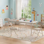 Ensemble table et 4 chaises pliantes pour enfants, pliable avec espace de rangement, ensemble table et chaises pour tout-petits pour salle à manger, maternelle et salle de classe