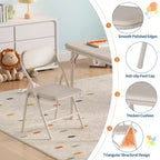 Ensemble table et 4 chaises pliantes pour enfants, pliable avec espace de rangement, ensemble table et chaises pour tout-petits pour salle à manger, maternelle et salle de classe