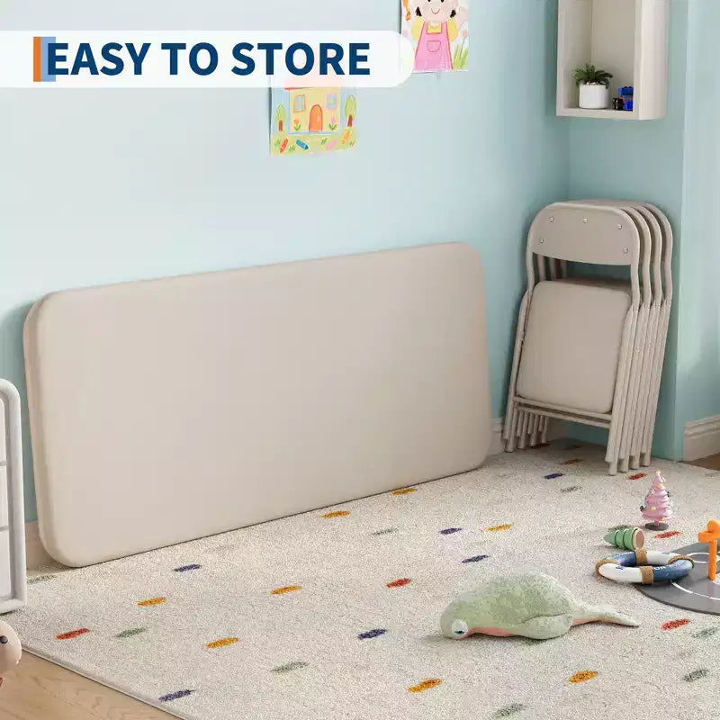 Ensemble table et 4 chaises pliantes pour enfants, pliable avec espace de rangement, ensemble table et chaises pour tout-petits pour salle à manger, maternelle et salle de classe