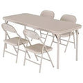 5-Piece Kids Folding Table and Chairs Set, Foldable with Storage Space, Toddler Activity Table & Chair Set for Dining Room, Preschool & Classroom