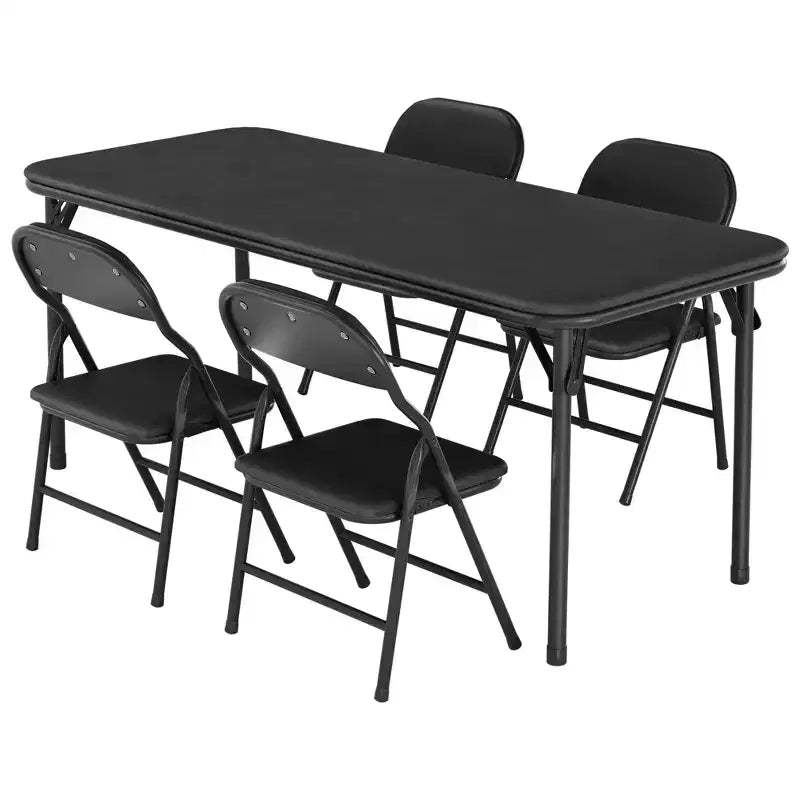 Ensemble table et 4 chaises pliantes pour enfants, pliable avec espace de rangement, ensemble table et chaises pour tout-petits pour salle à manger, maternelle et salle de classe
