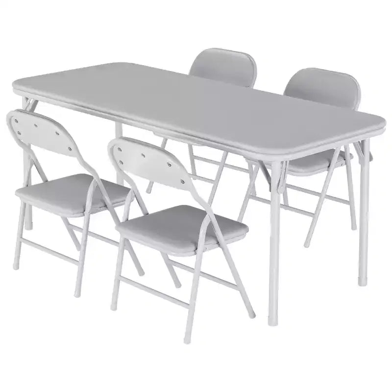 Ensemble table et 4 chaises pliantes pour enfants, pliable avec espace de rangement, ensemble table et chaises pour tout-petits pour salle à manger, maternelle et salle de classe