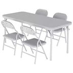 Ensemble table et 4 chaises pliantes pour enfants, pliable avec espace de rangement, ensemble table et chaises pour tout-petits pour salle à manger, maternelle et salle de classe