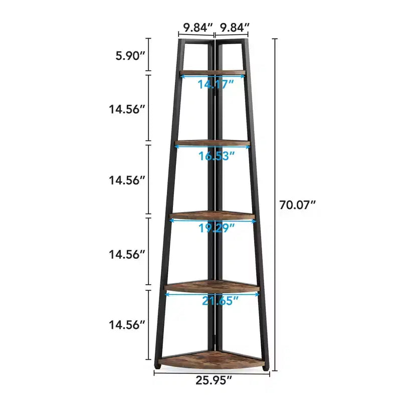 MAYEERTY 5-Tier Versatile Corner Storage Shelf for Multiple Scenarios