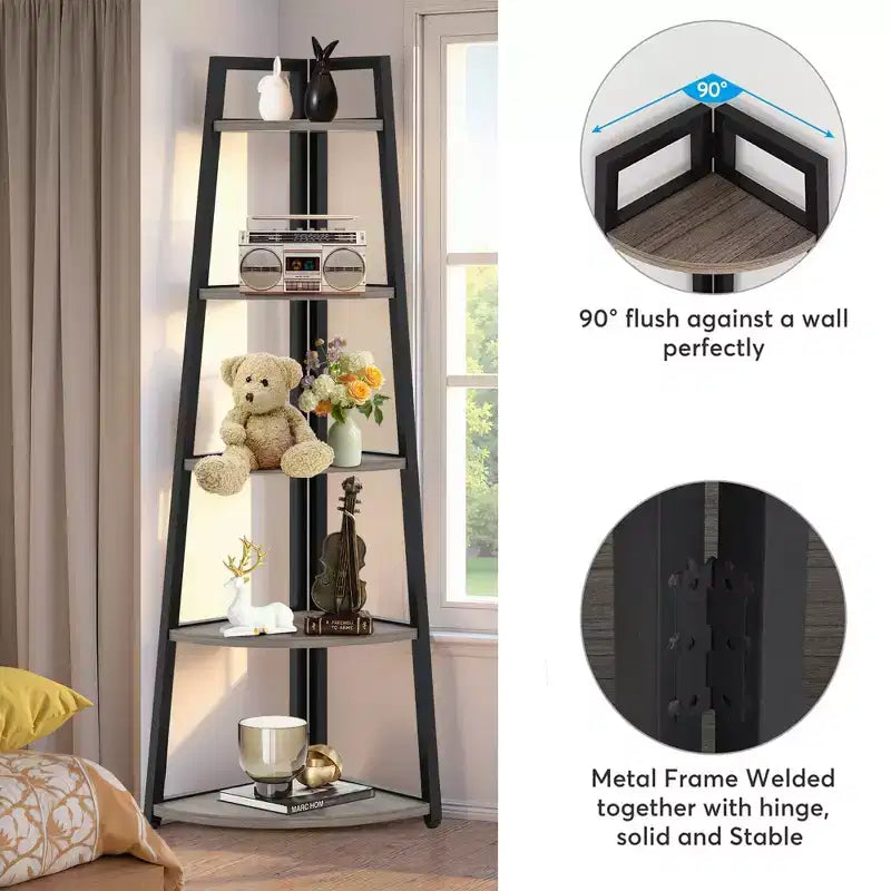 MAYEERTY 5-Tier Versatile Corner Storage Shelf for Multiple Scenarios