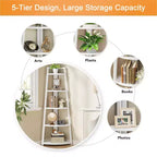 MAYEERTY 5-Tier Versatile Corner Storage Shelf for Multiple Scenarios