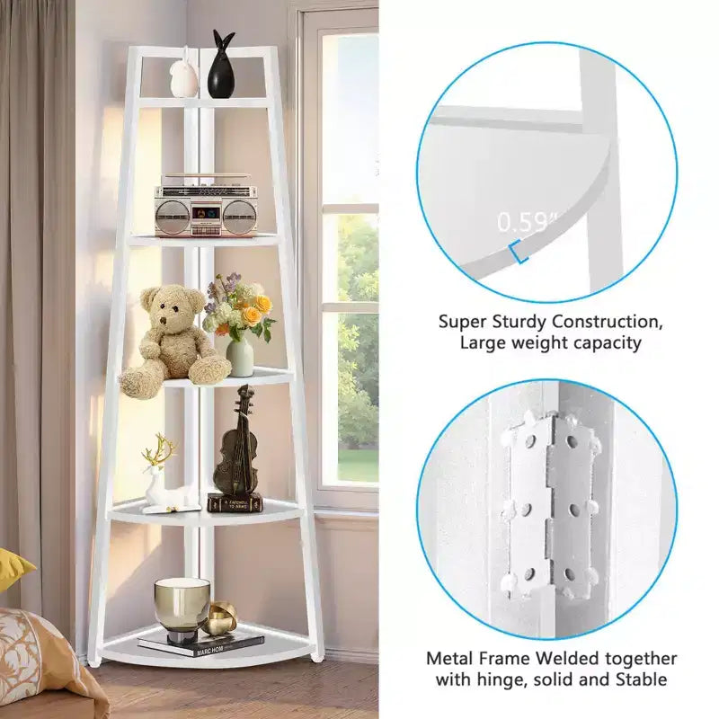 MAYEERTY 5-Tier Versatile Corner Storage Shelf for Multiple Scenarios