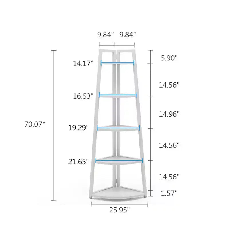 MAYEERTY 5-Tier Versatile Corner Storage Shelf for Multiple Scenarios
