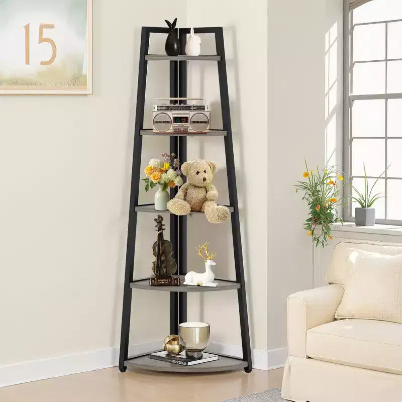 MAYEERTY 5-Tier Versatile Corner Storage Shelf for Multiple Scenarios