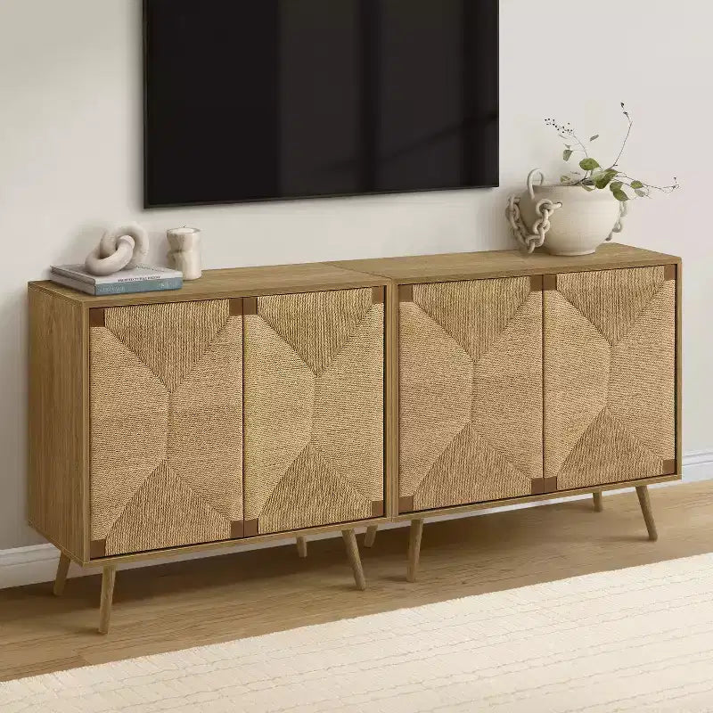 GDFStudio Laleh Meuble de Rangement Décoratif Moderne en Bois 36 po avec 2 Portes et Étagère Réglable