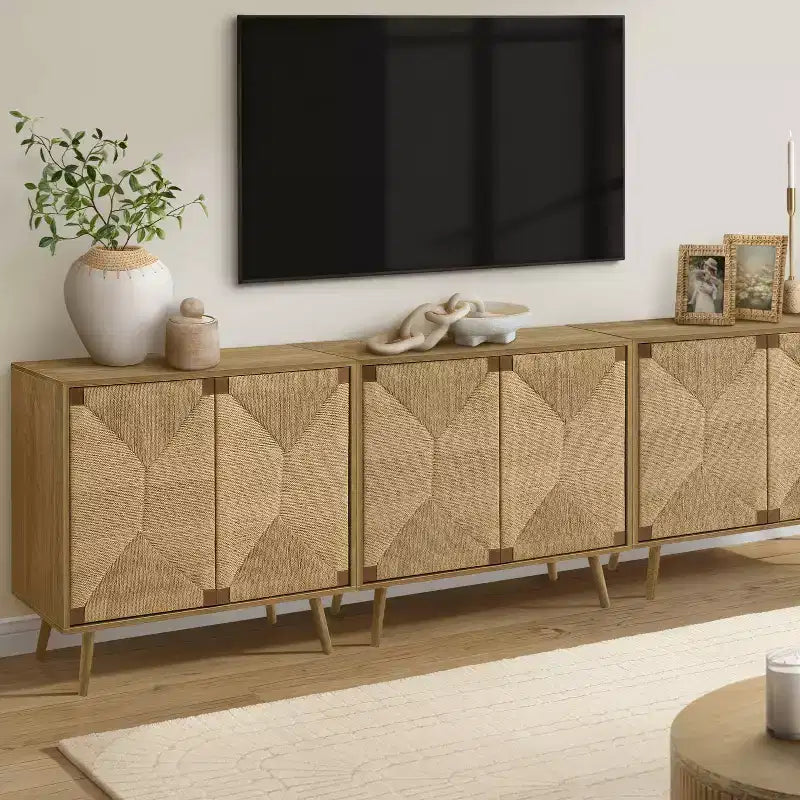 GDFStudio Laleh Meuble de Rangement Décoratif Moderne en Bois 36 po avec 2 Portes et Étagère Réglable