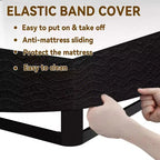 Sommier tapissier plateforme Dyonery Queen en métal, base de matelas en acier robuste, assemblage facile, noir