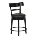 FDW Swivel Counter Height Bar Stool  24.4 Counter Height, 360 Swivel, Metal & Wood Frame, Upholstered Seat with Metal Footrest
