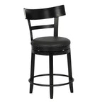 FDW Swivel Counter Height Bar Stool  24.4 Counter Height, 360 Swivel, Metal & Wood Frame, Upholstered Seat with Metal Footrest