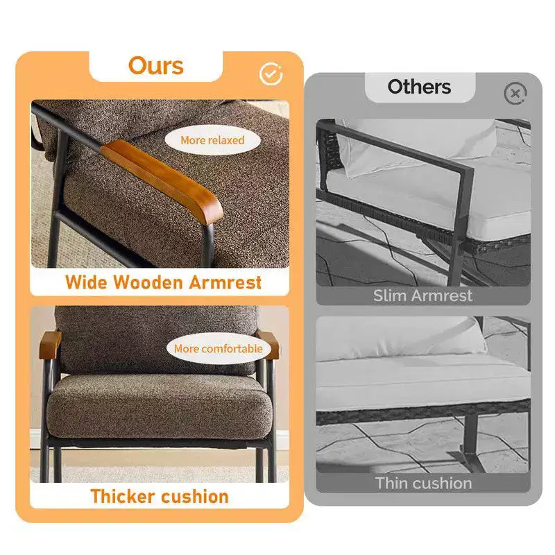 Karl Home 2Pcs Modern Accent Chair Armchair For Living Room