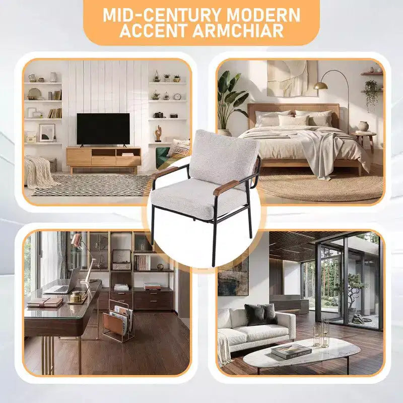 Karl Home 2Pcs Modern Accent Chair Armchair For Living Room
