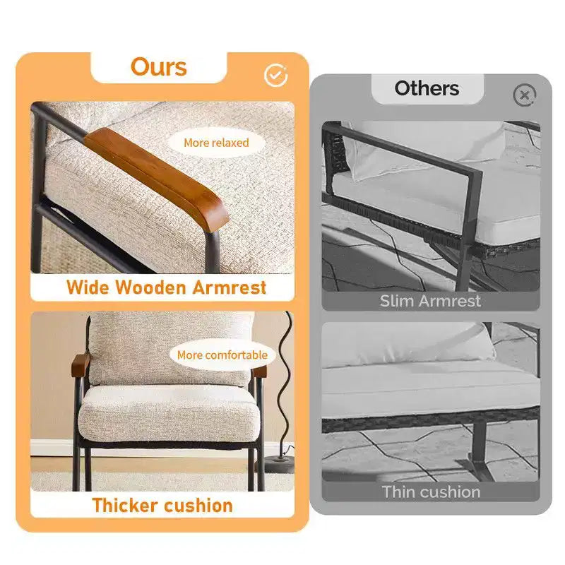 Karl Home 2Pcs Modern Accent Chair Armchair For Living Room