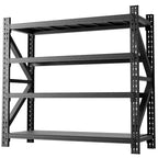 VIYET 63H, 4-Shelf Heavy Duty Metal Garage Shelving, 5000 LBS Capacity Adjustable Industrial Storage Unit, Black