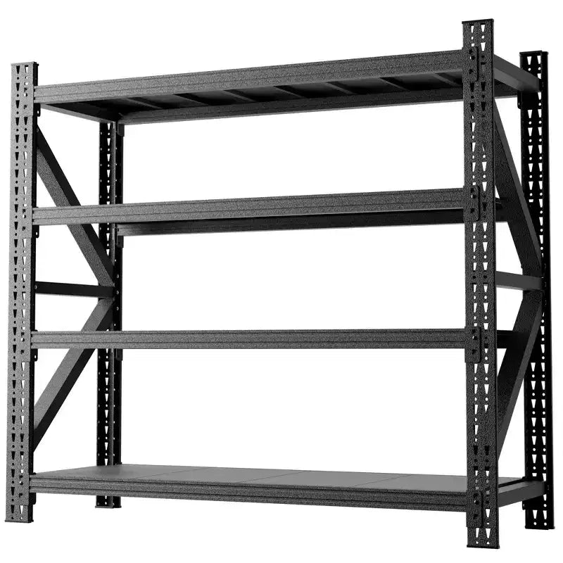VIYET 63H, 4-Shelf Heavy Duty Metal Garage Shelving, 5000 LBS Capacity Adjustable Industrial Storage Unit, Black