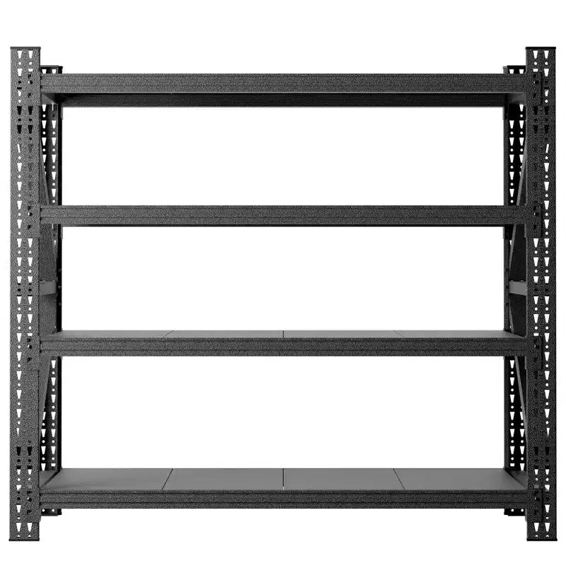 VIYET 63H, Étagère de garage métallique robuste à 4 niveaux, capacité de 2268 kg, unité de rangement industrielle réglable, noire