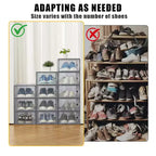 12 Pack Stackable Shoe Organizers x-Large Clear Plastic Storage Boxes with Durable Lids for Sneakers, Toys, Closet & Under Bed Storage