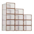 12 Pack Stackable Shoe Organizers x-Large Clear Plastic Storage Boxes with Durable Lids for Sneakers, Toys, Closet & Under Bed Storage