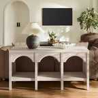 Console d'entrée de 150 cm, table de canapé arquée avec étagère ouverte pour couloir, hall d'entrée ou salon, table d'appoint décorative