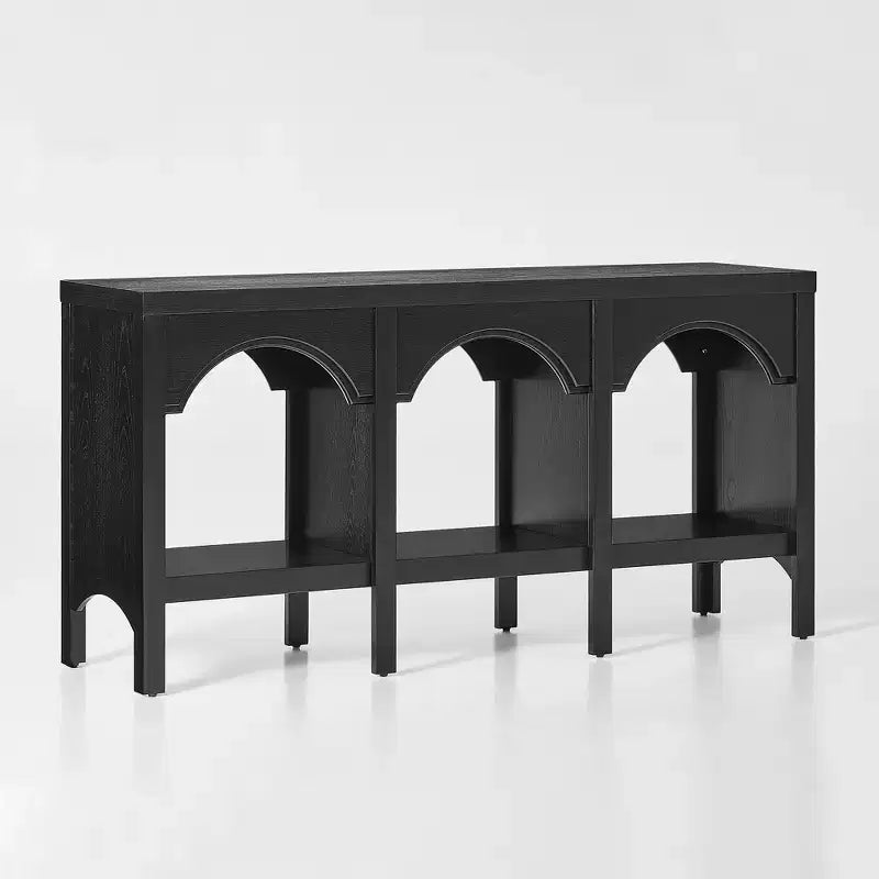60-Inch Entryway Console Table, Arched Sofa Table with Open Shelf for Hallway, Foyer or Living Room, Decorative Accent Table