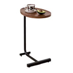 Lot de 2 tables d'appoint marron en forme de C, tables d'extrémité de canapé minces pour petits espaces, salon et chambre