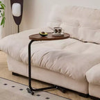 Lot de 2 tables d'appoint marron en forme de C, tables d'extrémité de canapé minces pour petits espaces, salon et chambre