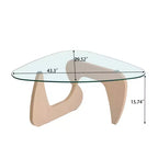 Mid-Century Modern Farmhouse Coffee Table, Walnut Wood Center Table for Living Room