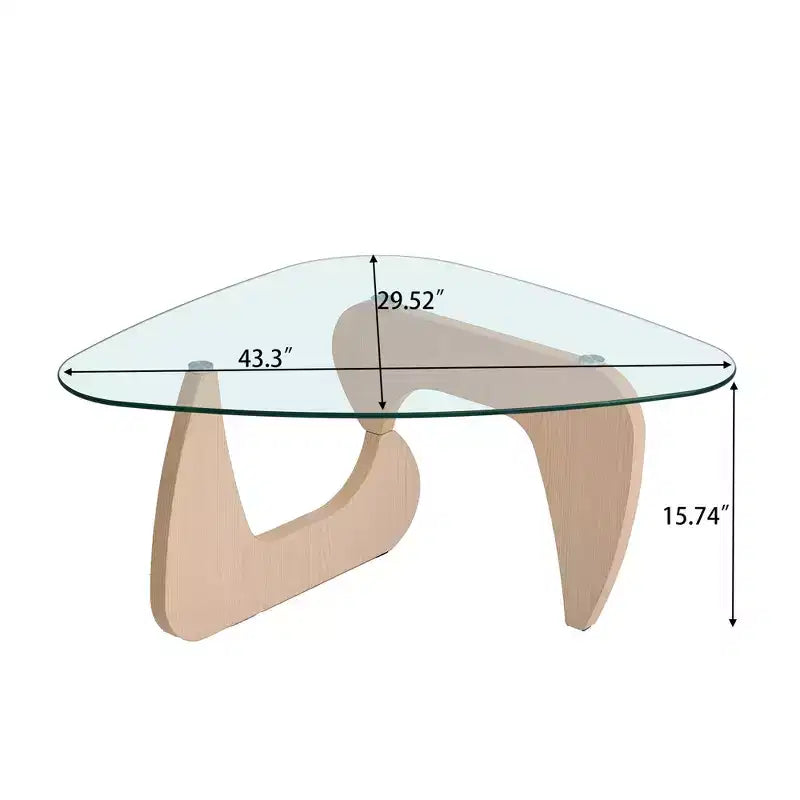 Mid-Century Modern Farmhouse Coffee Table, Walnut Wood Center Table for Living Room
