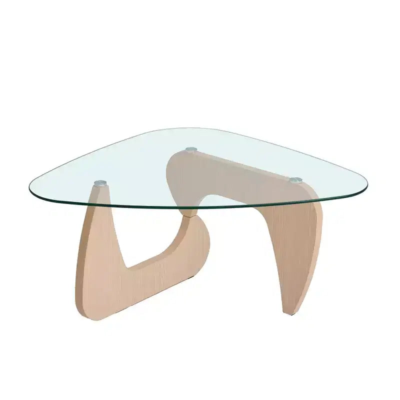 Mid-Century Modern Farmhouse Coffee Table, Walnut Wood Center Table for Living Room
