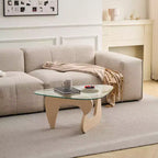 Mid-Century Modern Farmhouse Coffee Table, Walnut Wood Center Table for Living Room