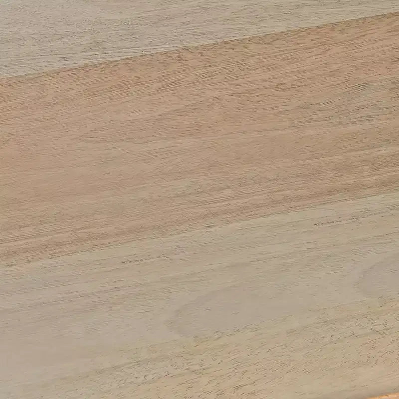 Table de chevet Royal Hampton Geti 29 pouces, 2 tiroirs, étagère ouverte, bois de manguier blanc et chêne naturel fabriqué à la main