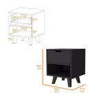 Carthage Stylish Functional 1 Drawer Nightstand for Bedroom Living Room
