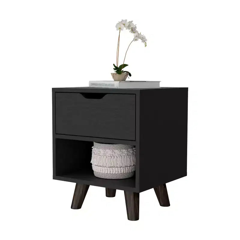 Carthage Stylish Functional 1 Drawer Nightstand for Bedroom Living Room