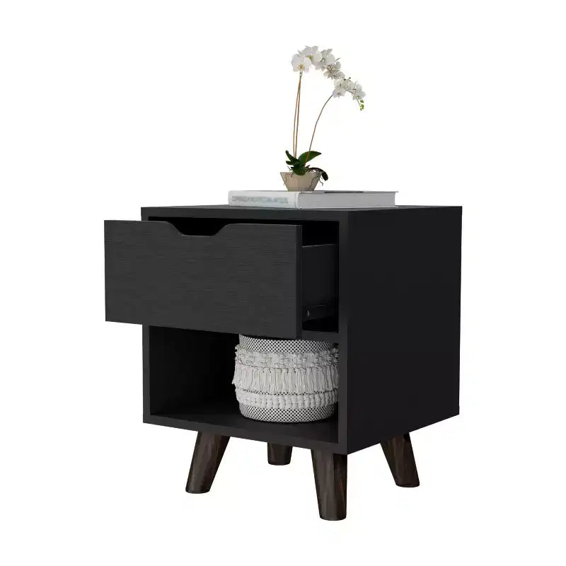 Carthage Stylish Functional 1 Drawer Nightstand for Bedroom Living Room
